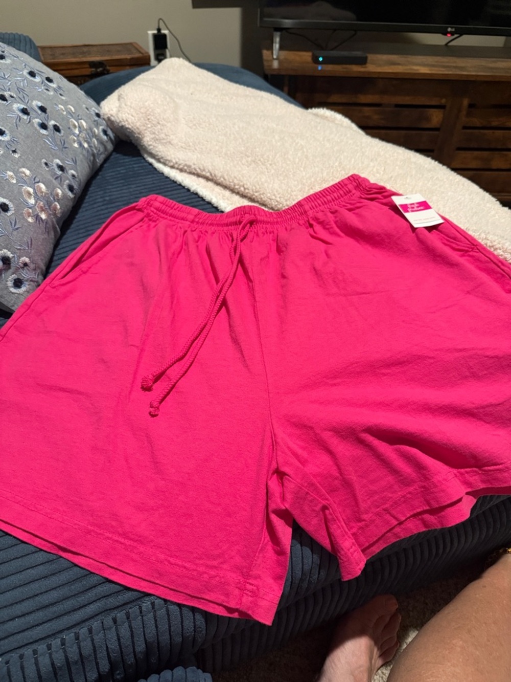 fresh produce Bright Pink Drawstring Athletic Shorts